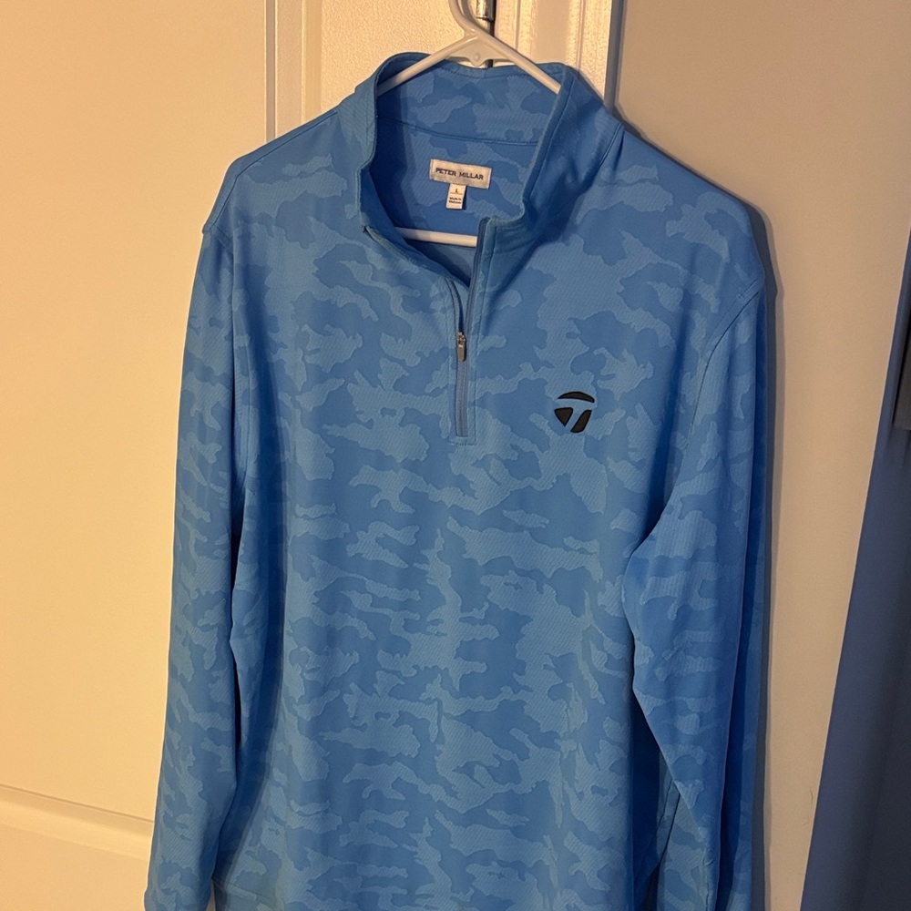 Peter Millar Blue Camo Quarter-Zip